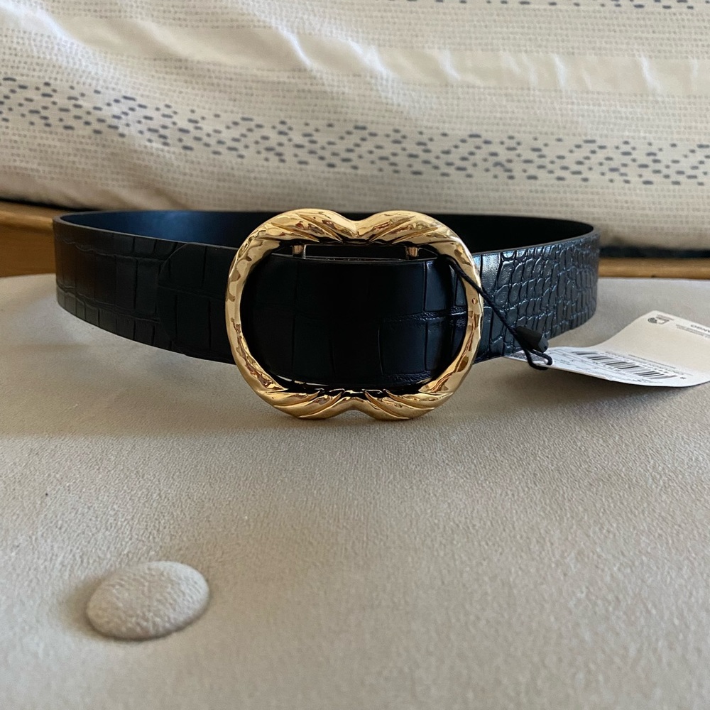 MNG mango black belt size small BNWT